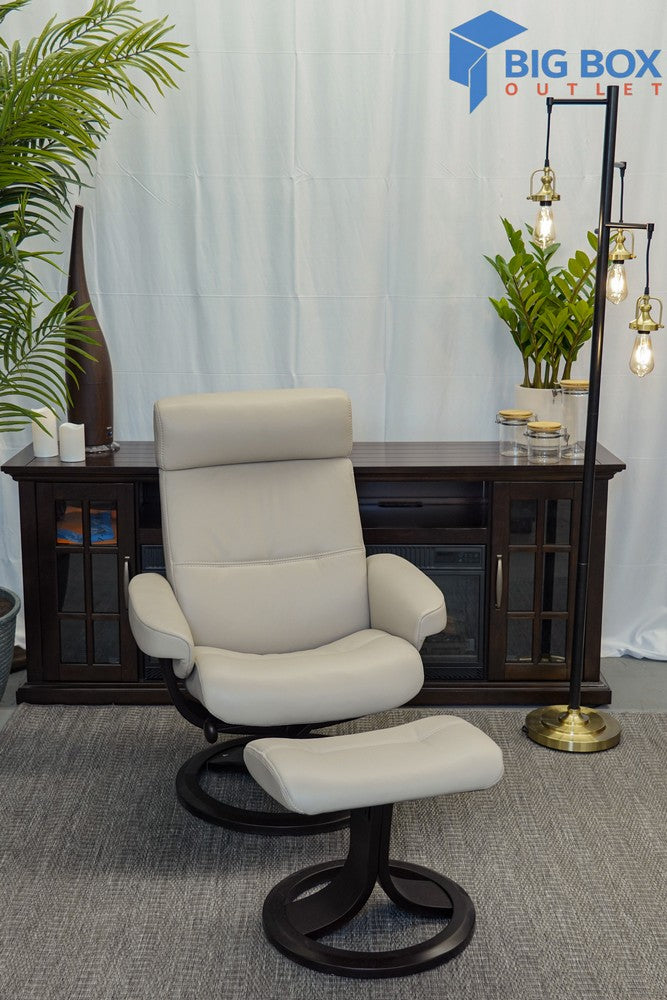Leather Recliner & Ottoman-Oslo