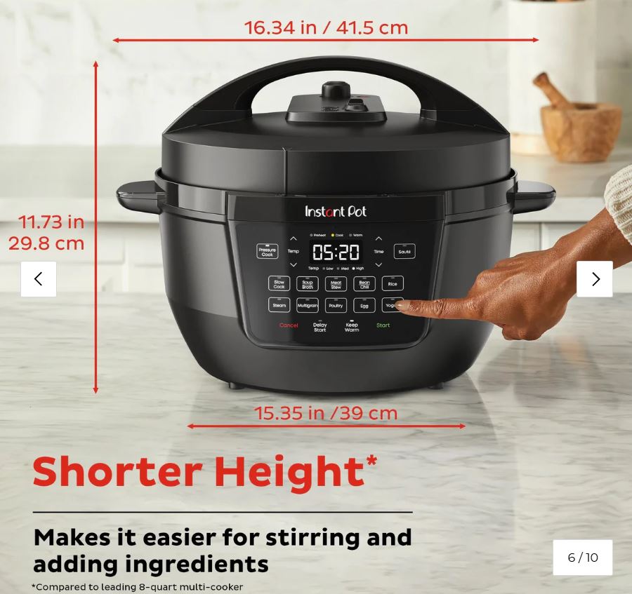 InstantPot RIO Wide Multi-Cooker, 7.5Qt