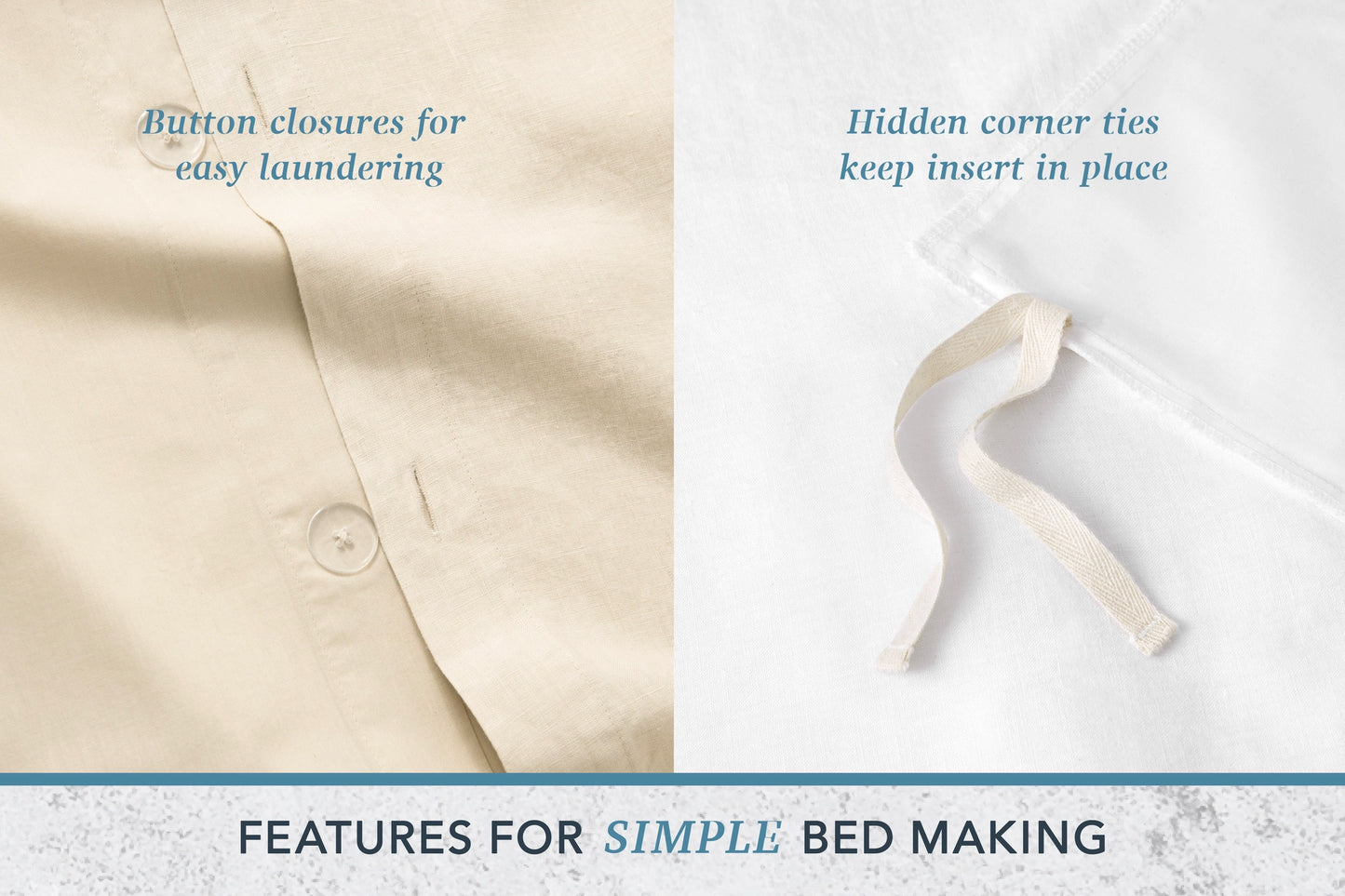 WelHome Cotton Linen Relaxed Duvet Cover, 3-piece Set