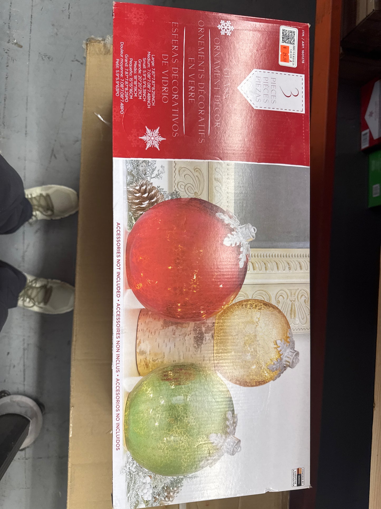 Glass Ornaments Decor, 3-piece