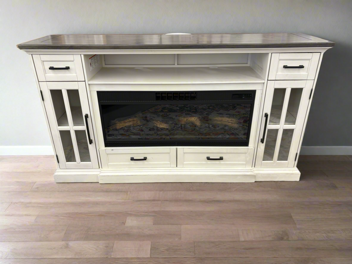 TV Console with Electric Fireplace-Tresanti-white