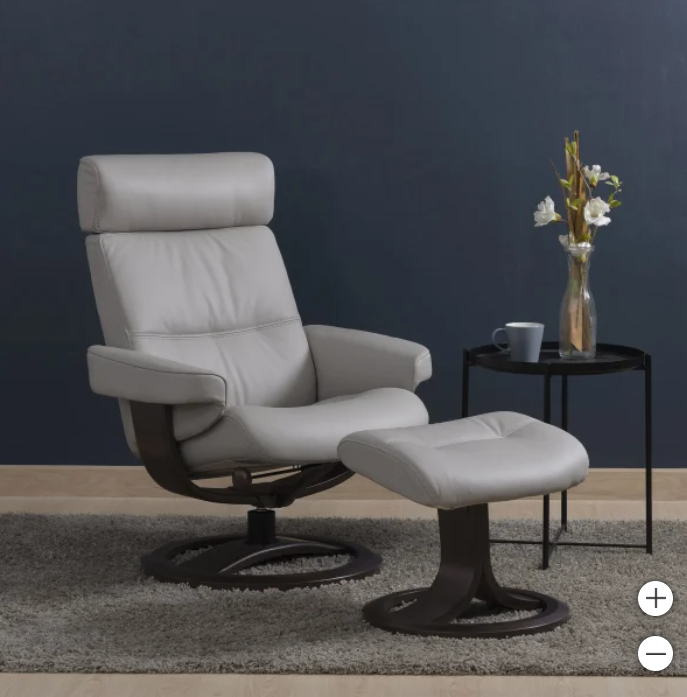 Leather Recliner & Ottoman-Oslo