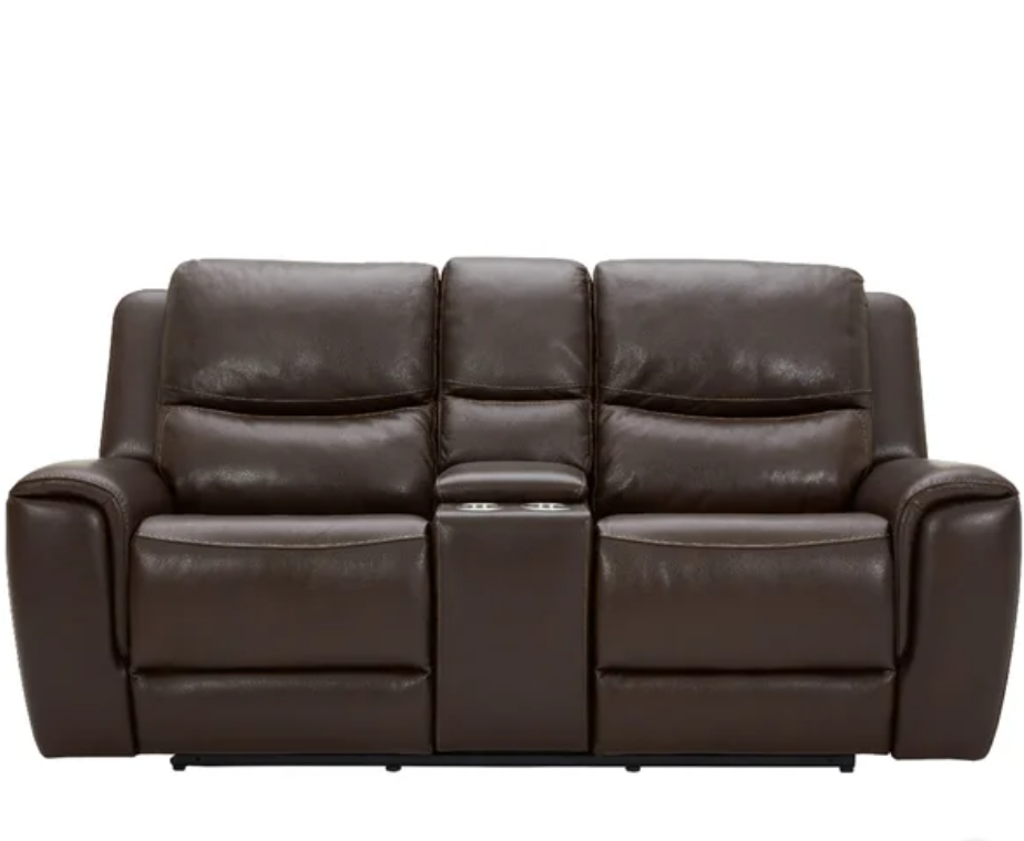 Power Leather Reclining Loveseat-Carey