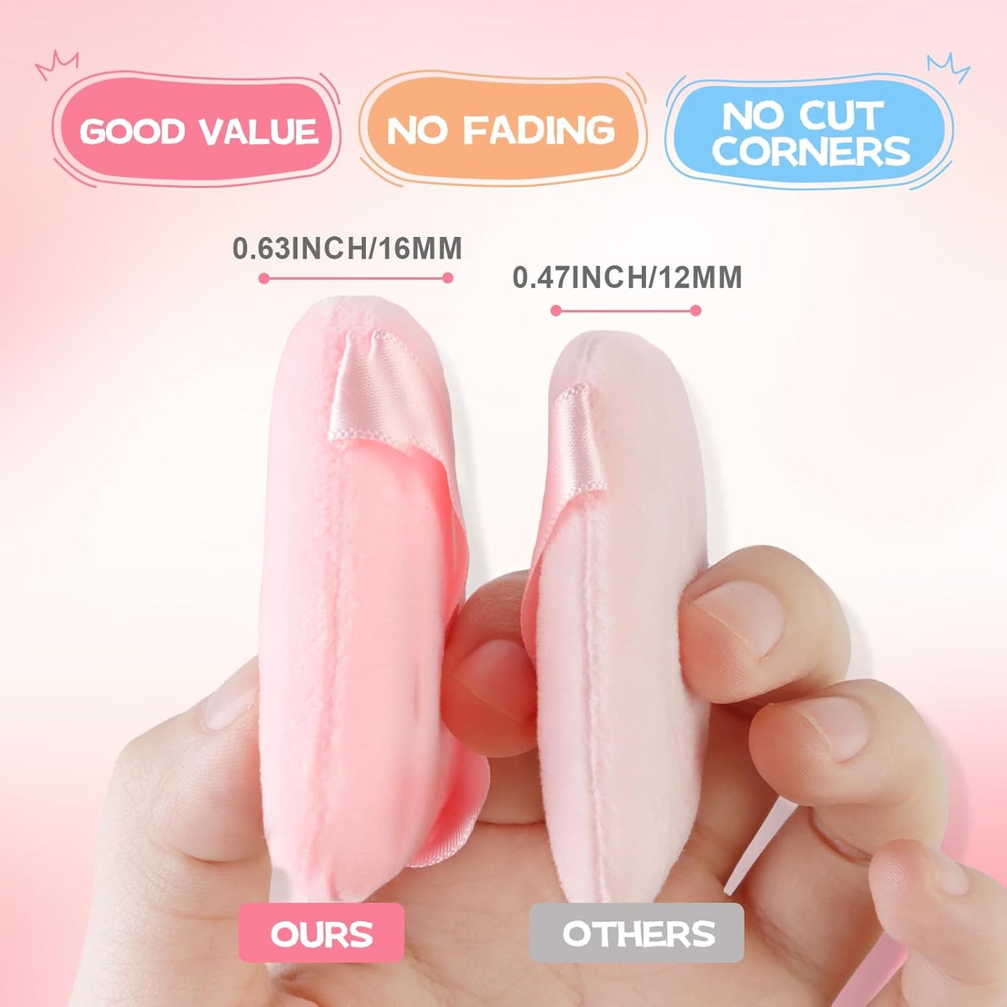 16 Pieces Triangle Powder Puff Face Soft Triangle Makeup Puff Velour Cosmetic Fo