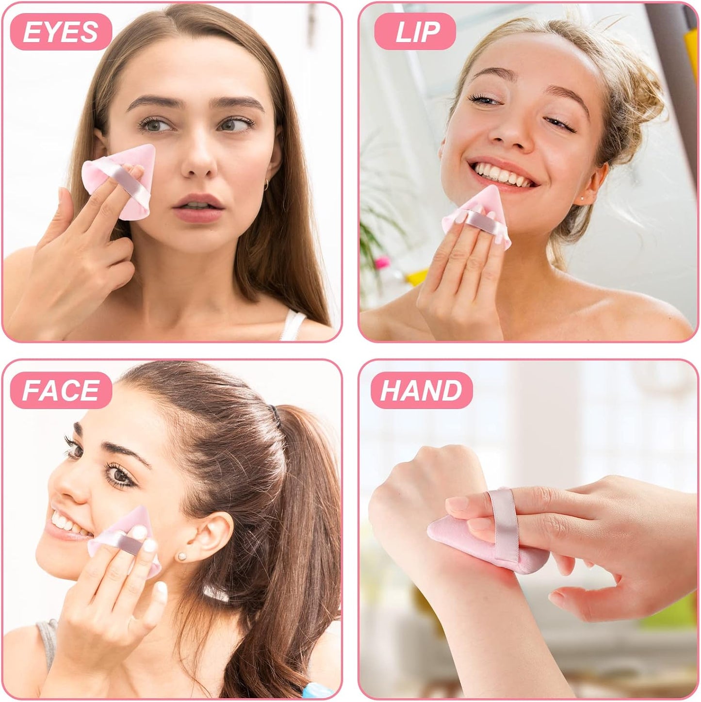 16 Pieces Triangle Powder Puff Face Soft Triangle Makeup Puff Velour Cosmetic Fo