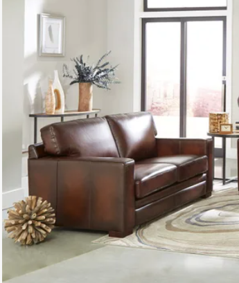 Top Grain Leather Loveseat-Luca