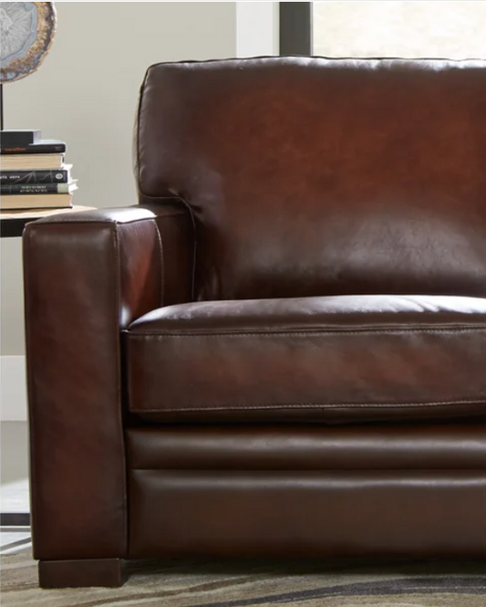 Top Grain Leather Loveseat-Luca