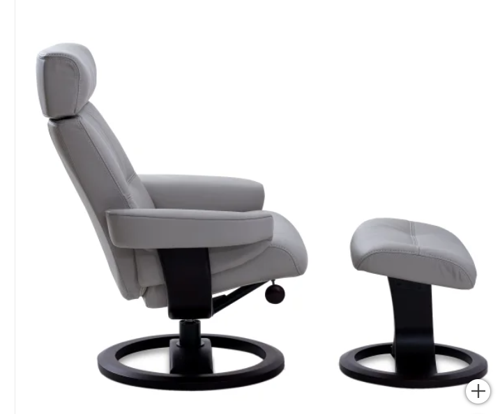 Leather Recliner & Ottoman-Oslo