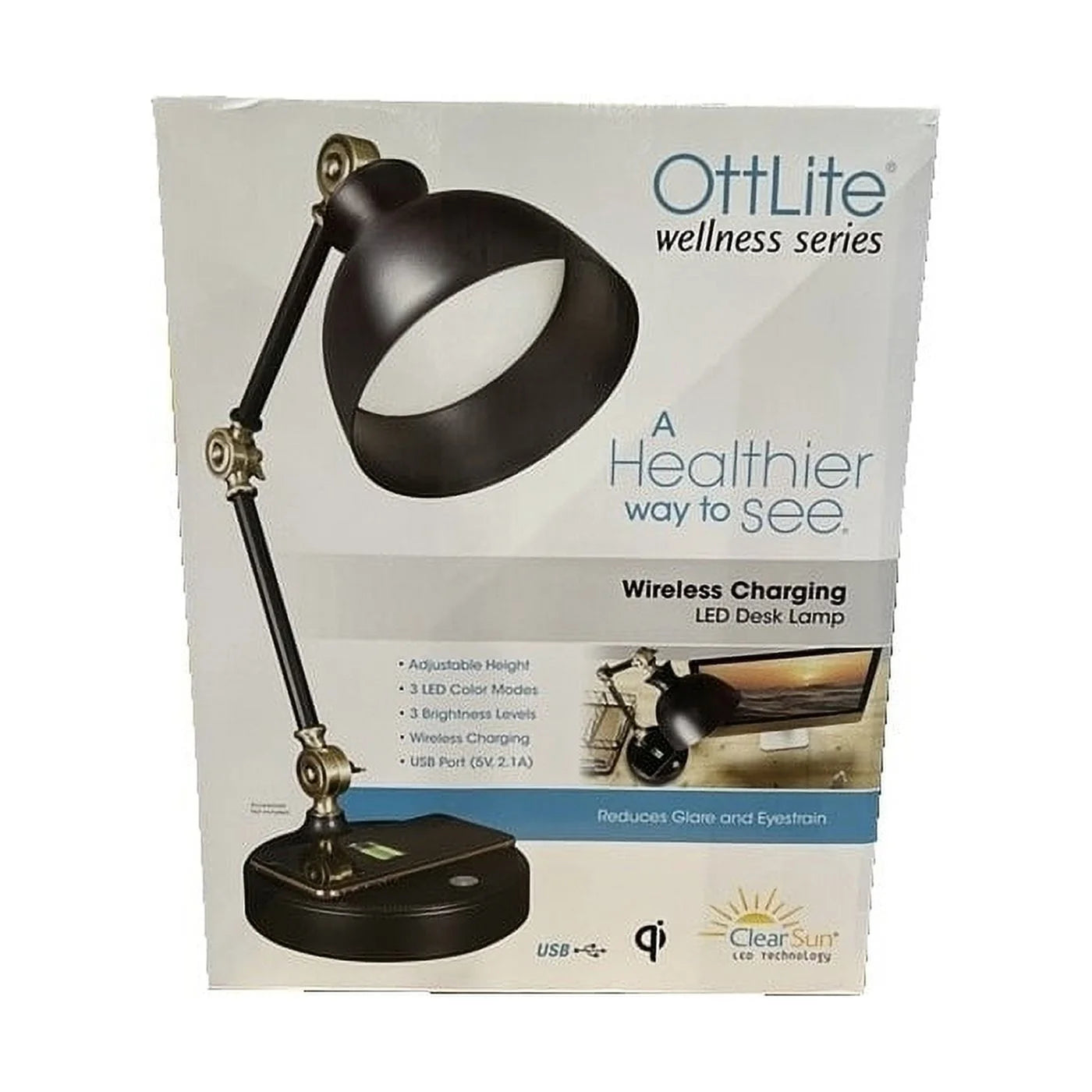 OttLite Wireless Charging LED Desk Lamp