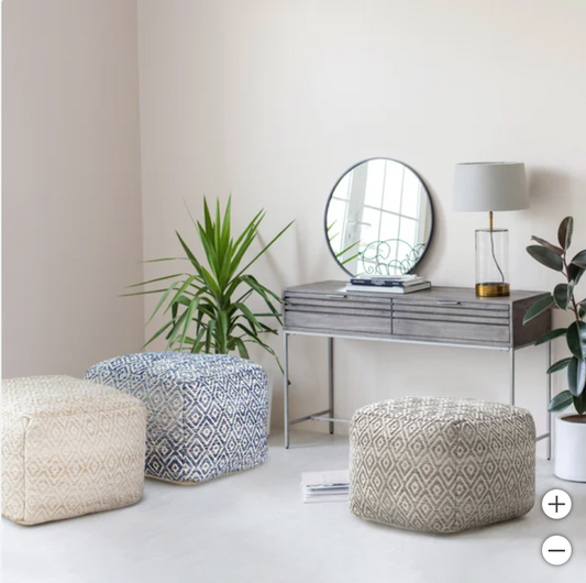 Anji Mountain Woven Diamond Pouf