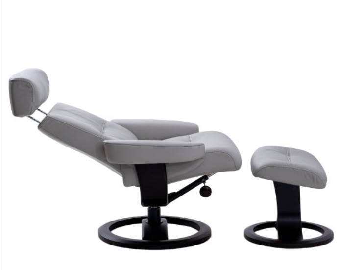 Leather Recliner & Ottoman-Oslo