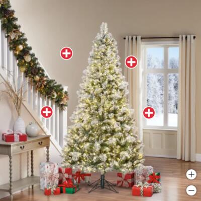 7.5 ft 1150 micro LED Christmas Tree-flocked