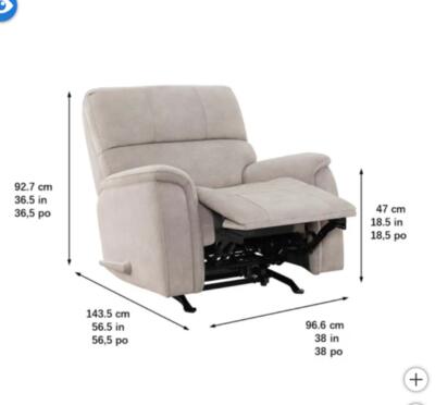Manual Fabric Recliner & Rocker-True Innovations