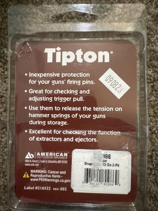 Tipton Snap Caps 12 Gauge-Precision Metal Base Snap Cap-Pack of 2-280986