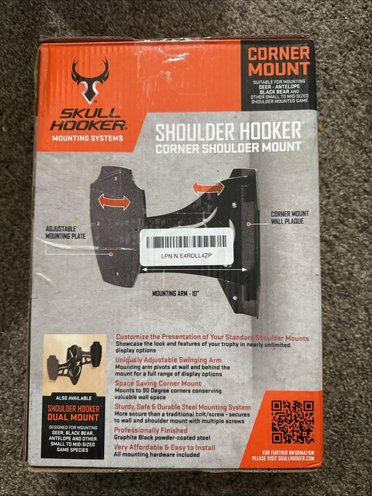 Skull Hooker - Corner Shoulder Mount-Black SKH-CSM-BLK