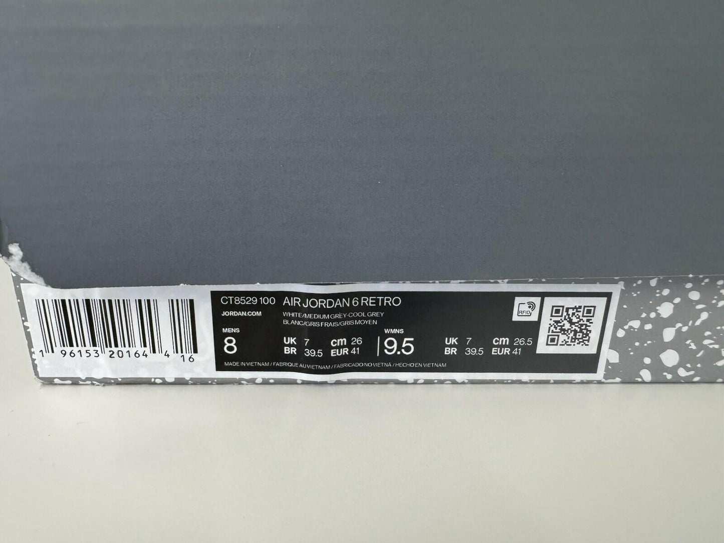 Size 8 - Jordan 6 Retro Low Cool Grey