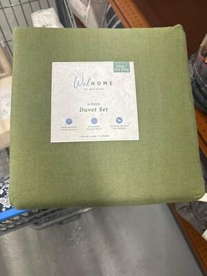 WelHome Cotton Linen Relaxed Duvet Cover, 3-piece Set
