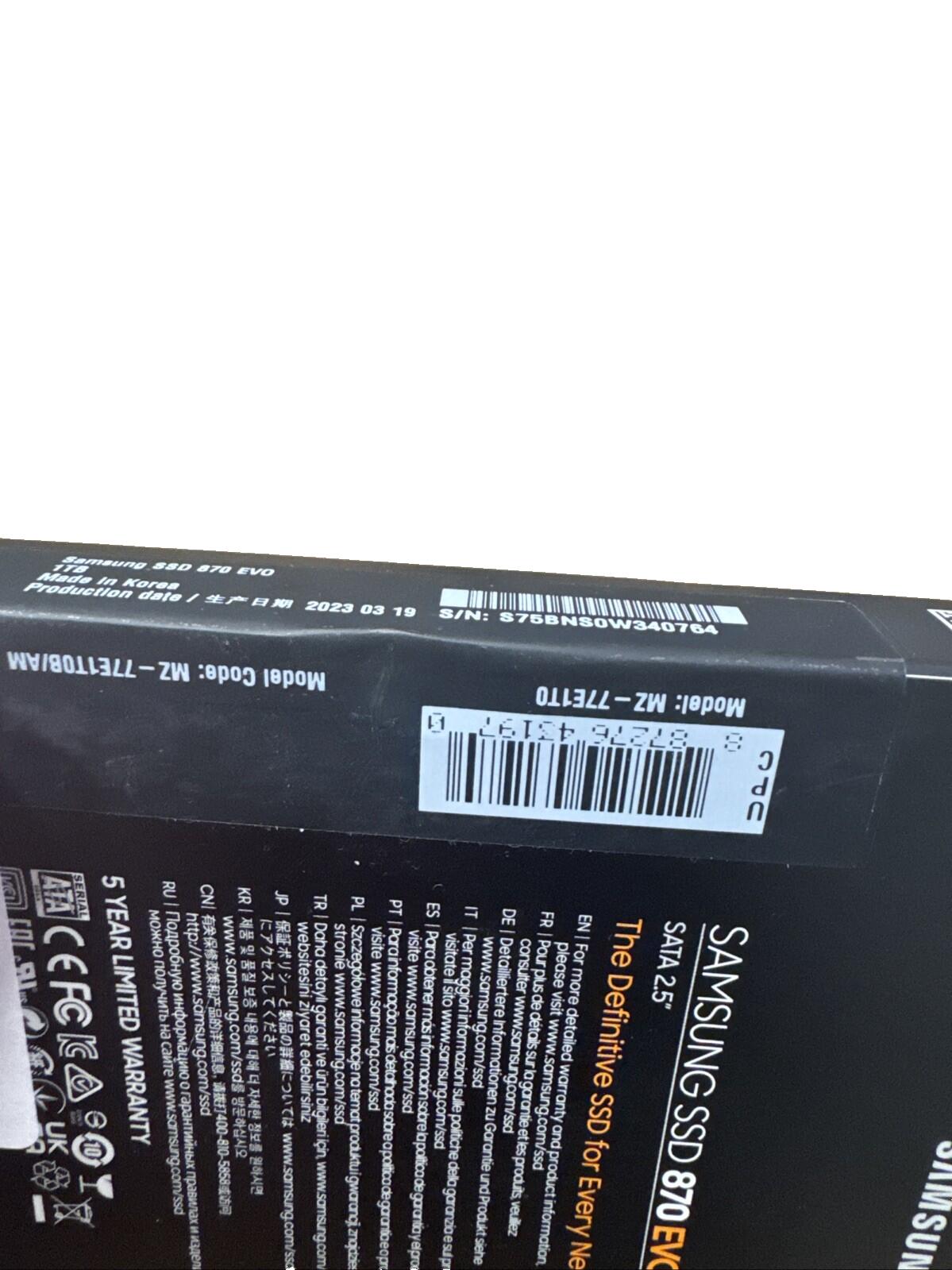 Samsung 870 EVO SATA III SSD 1TB 2.5” Internal Solid State Drive, Upgrade PC