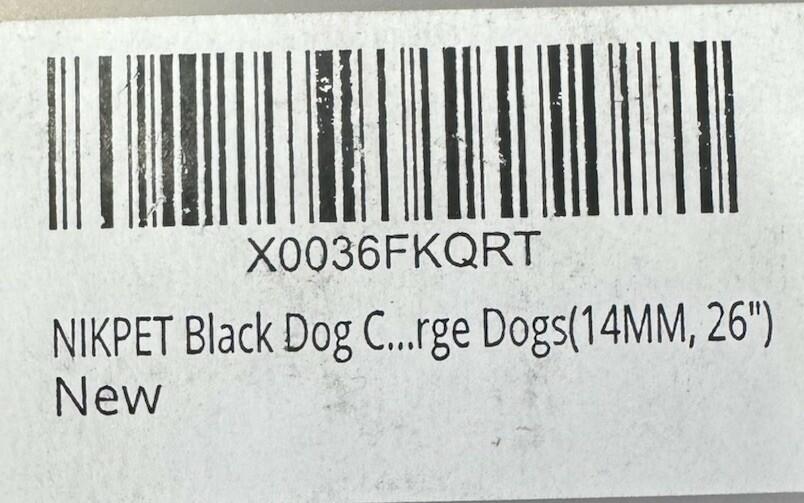 Dog Chain Collar Black Metal Stainless Steel Cuban Link Chain Strong 14mm, 16" L