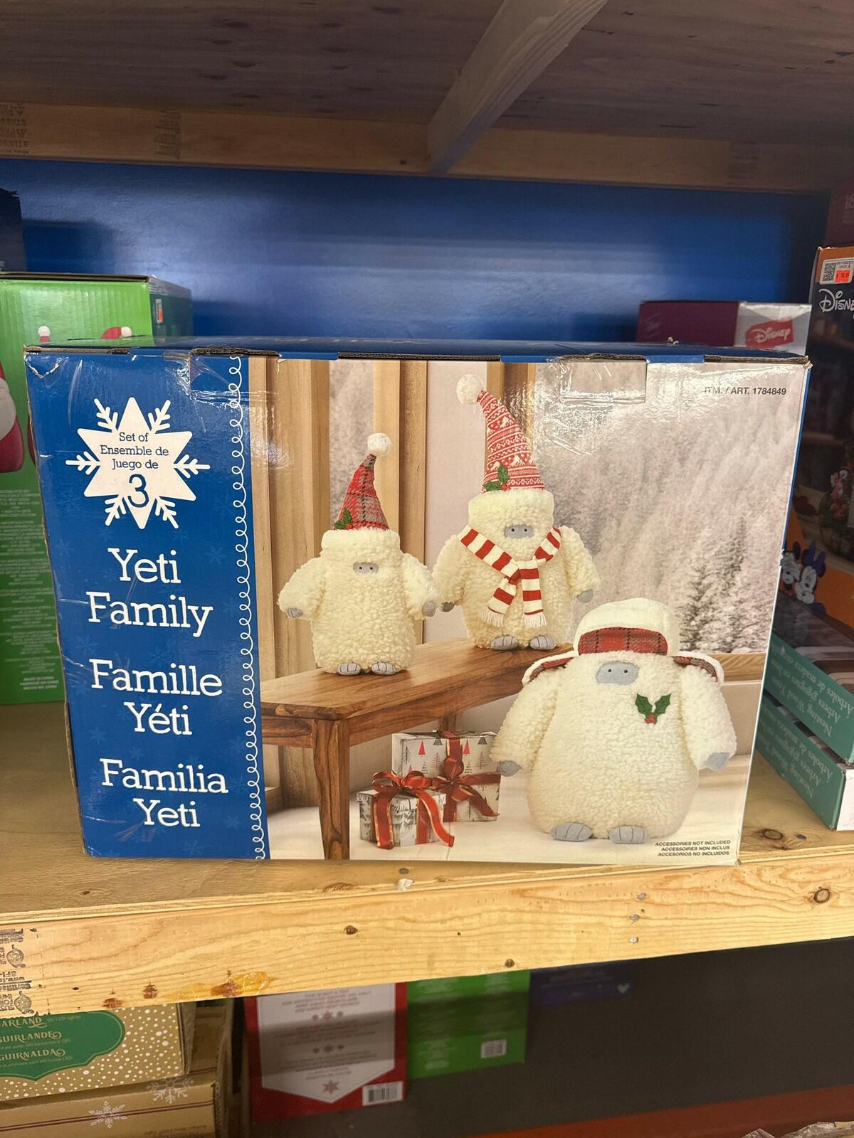 Christmas Yeti Family Set of 3