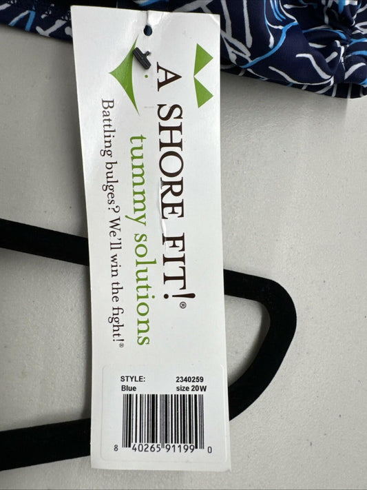 NWT A Shore Fit tummy flattering swim tankini top size 20W