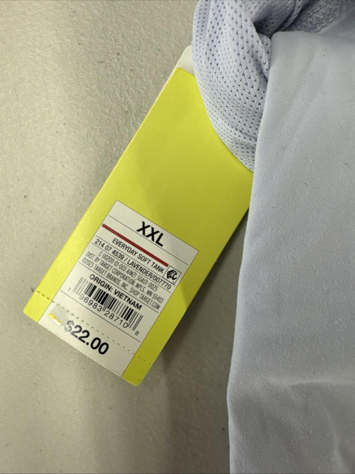 Women's Everyday Soft  Double Strap Tank Top - All in Motion Lavendar Size XXL