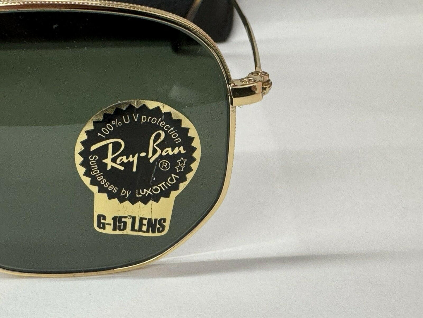 Ray-Ban Sunglasses RB3548N Hexagonal Flat Gold Frame Green Classic Lens 51mm