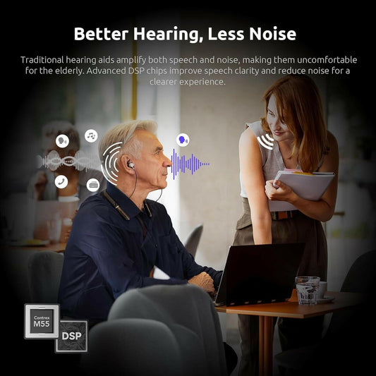 HearPod Air Bluetooth Hearing Amplifier for Adults with Noise Cancelling Mics