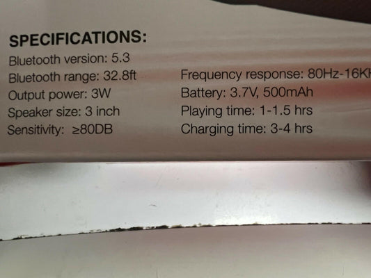 2Boom Pulse Wave Portable Wireless Speaker RED Brand New!