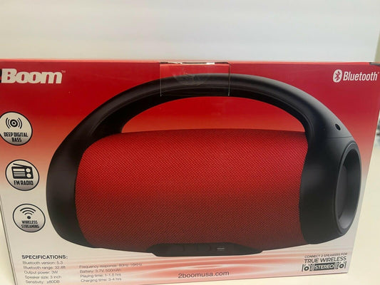 2Boom Pulse Wave Portable Wireless Speaker RED Brand New!