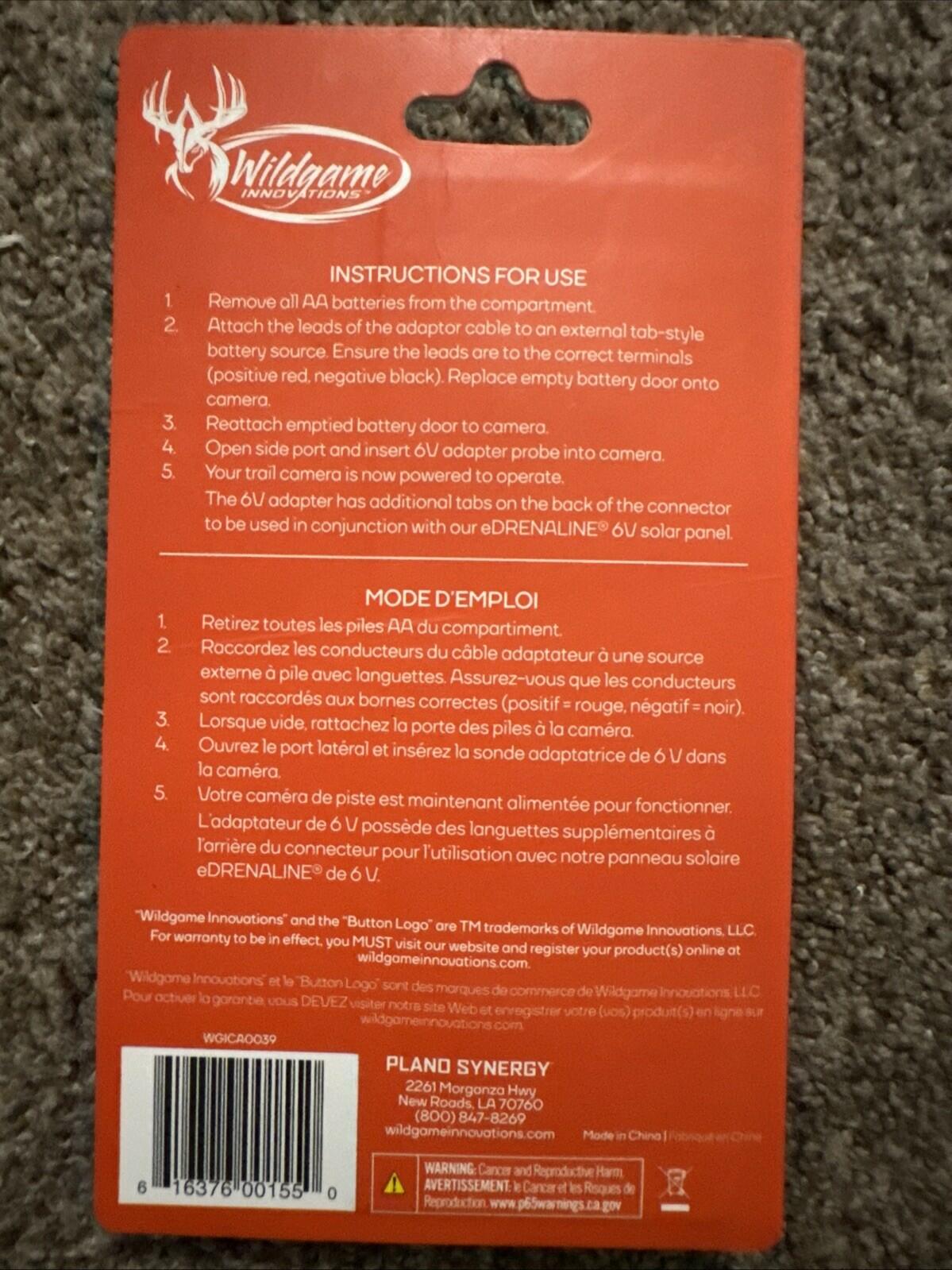 Wildgame Innovations 6V Adapter Cable | 6V Cable for Cameras