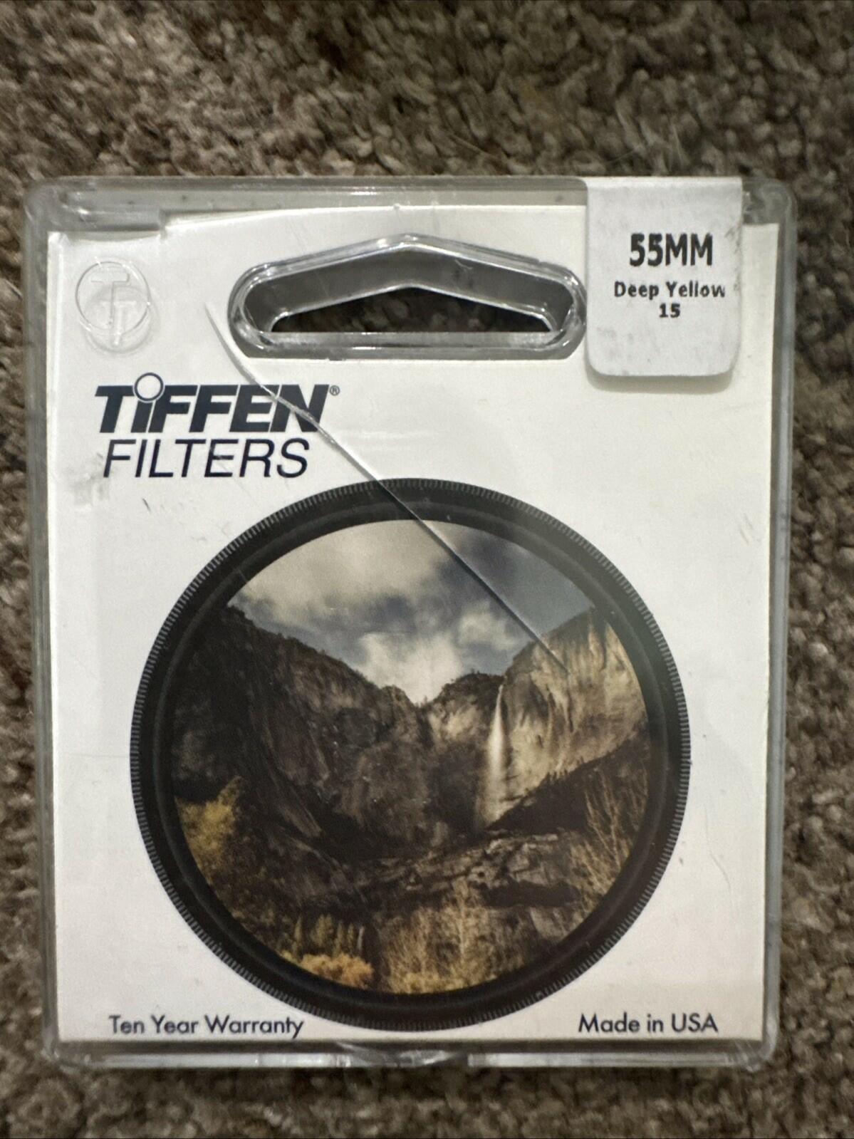Tiffen 55mm Deep Yellow 15 Camera Lens Filter for Black and White Photography