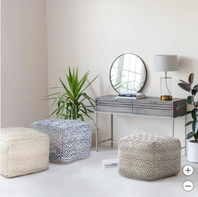 Anji Mountain Woven Diamond Pouf