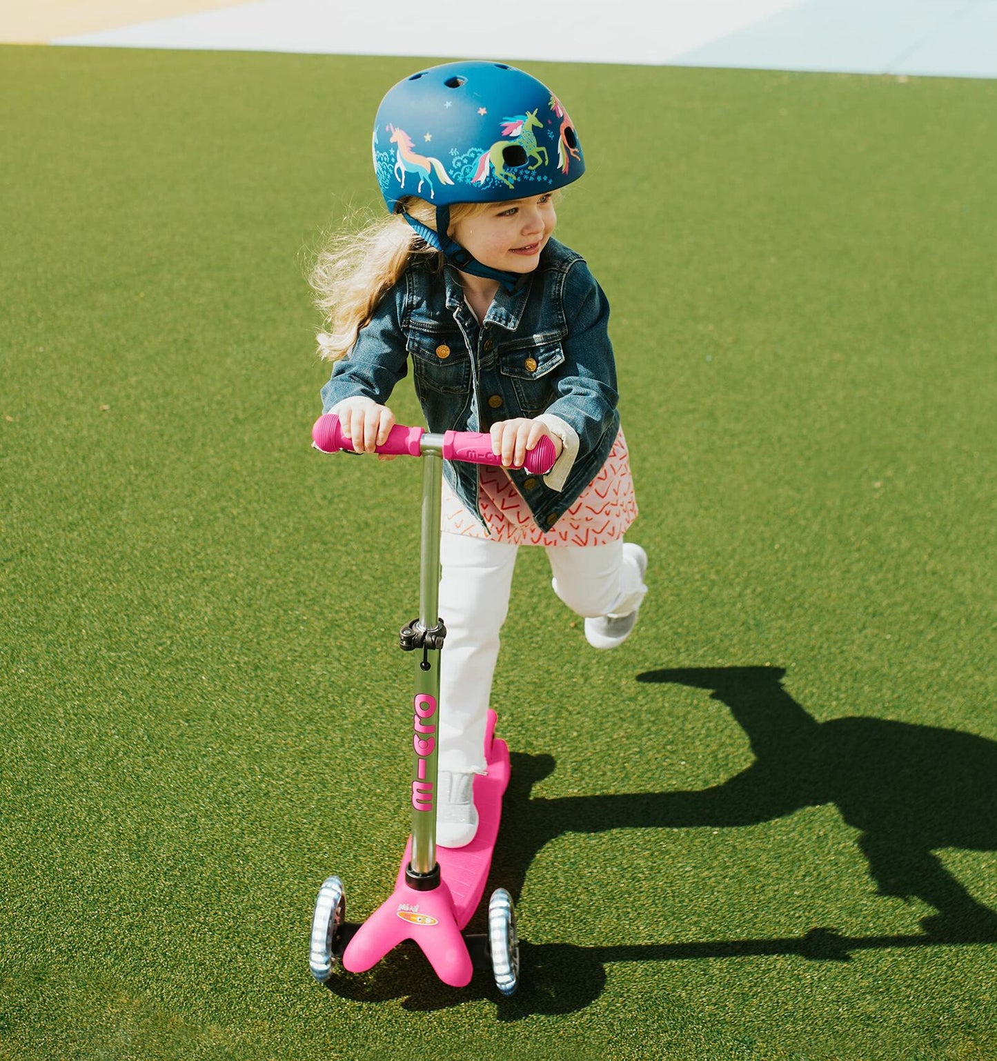 Micro Kickboard - Mini Plus LED 3-Wheeled, Lean-to-Steer, Swiss-Designed Micro Scooter with Light-up Wheels, Ages 2-5 (Blue)