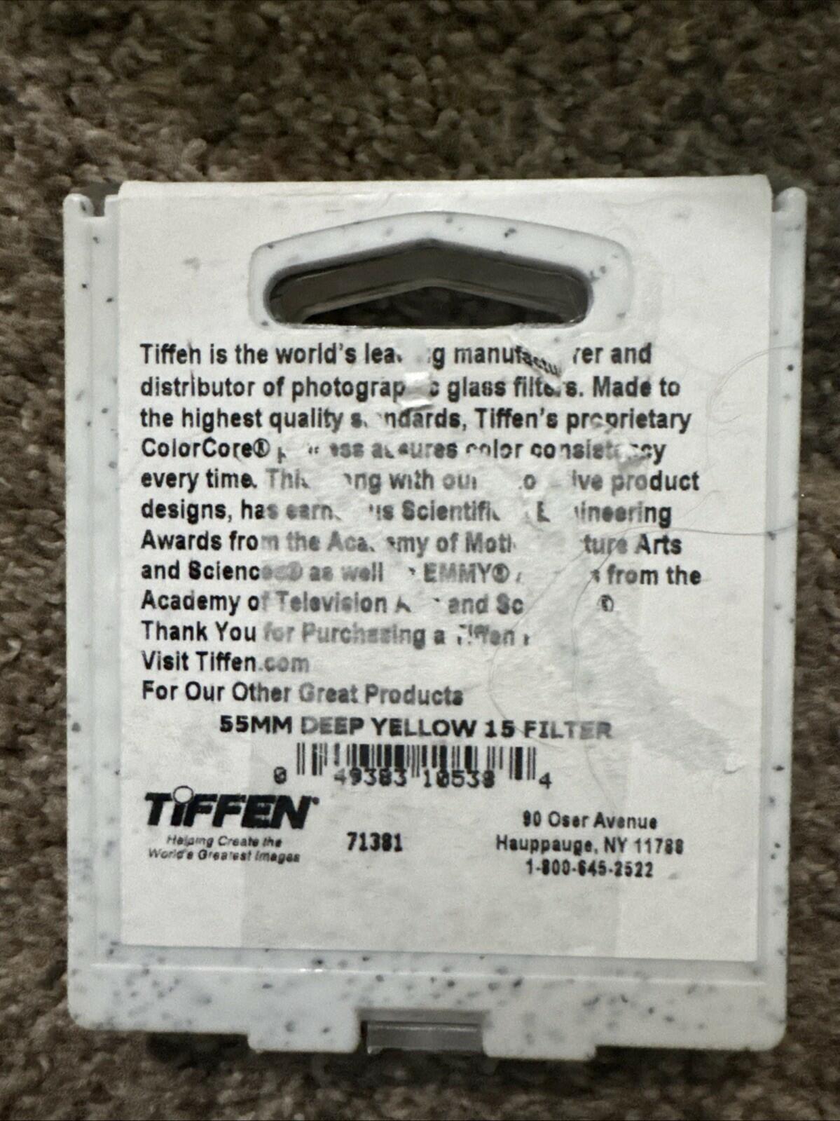 Tiffen 55mm Deep Yellow 15 Camera Lens Filter for Black and White Photography