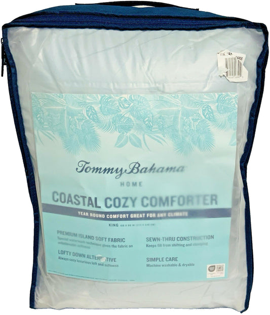Tommy Bahama Home Coastal Cozy Comforter King Size Blue Aqua, 108 in x 98 in