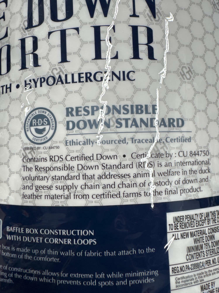 Hotel Grand Luxury Year Round Oversized 650 Fill Down Comforter Queen/Full Size