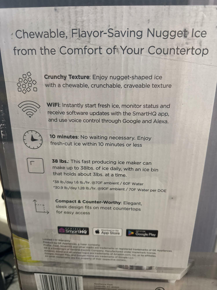 GE Profile Opal 2.0, Chewable Crunchable Countertop Nugget Ice Maker