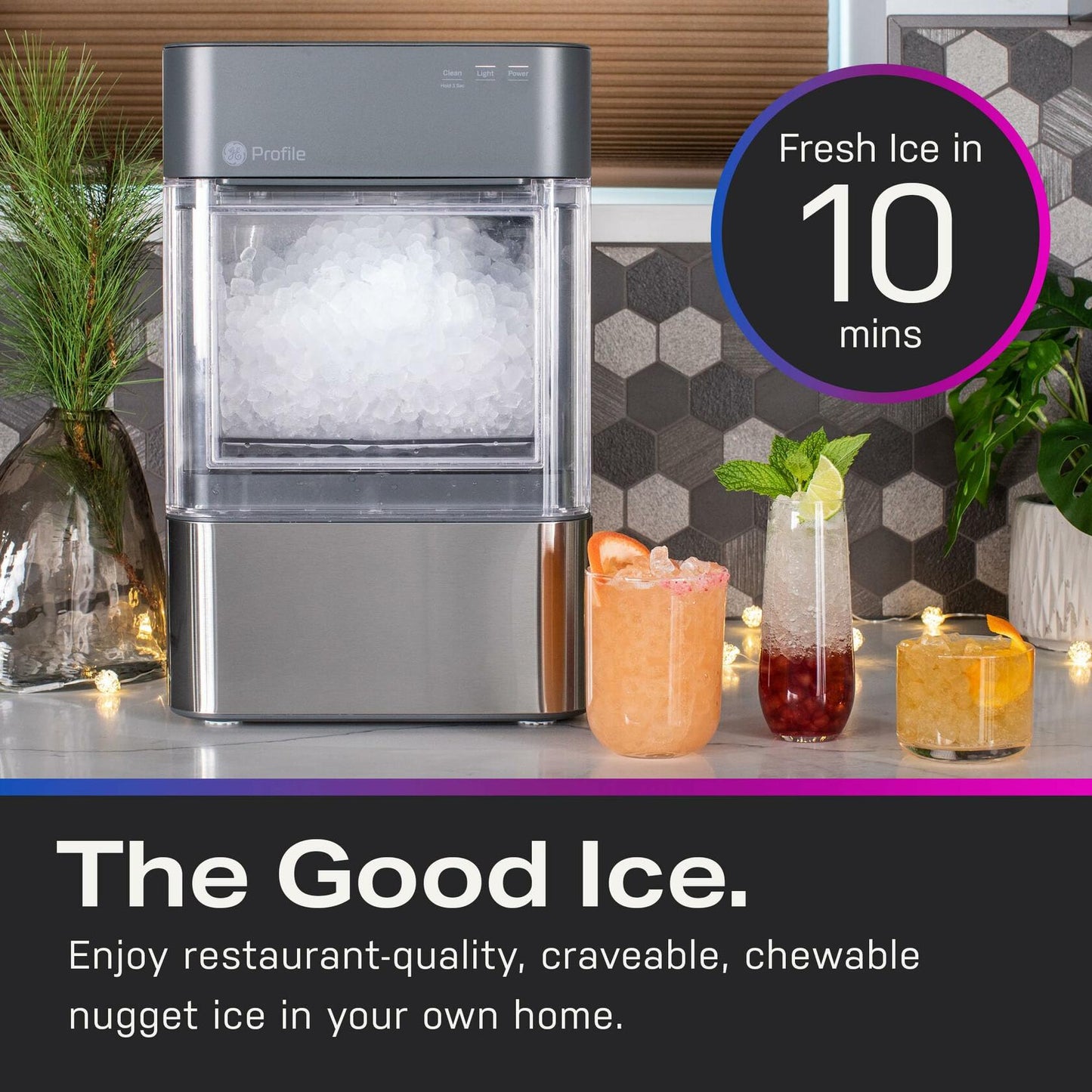 GE Profile Opal 2.0, Chewable Crunchable Countertop Nugget Ice Maker