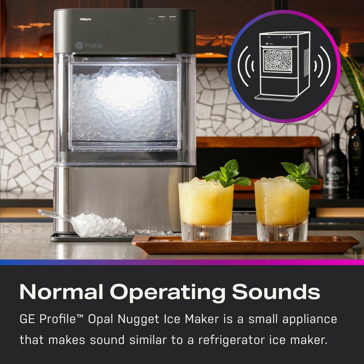 GE Profile Opal 2.0, Chewable Crunchable Countertop Nugget Ice Maker