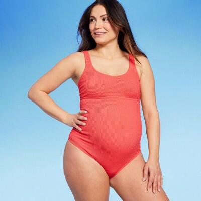 Crinkle One Piece Maternity Swimsuit - Isabel Maternity by Ingrid & Isabel-XL
