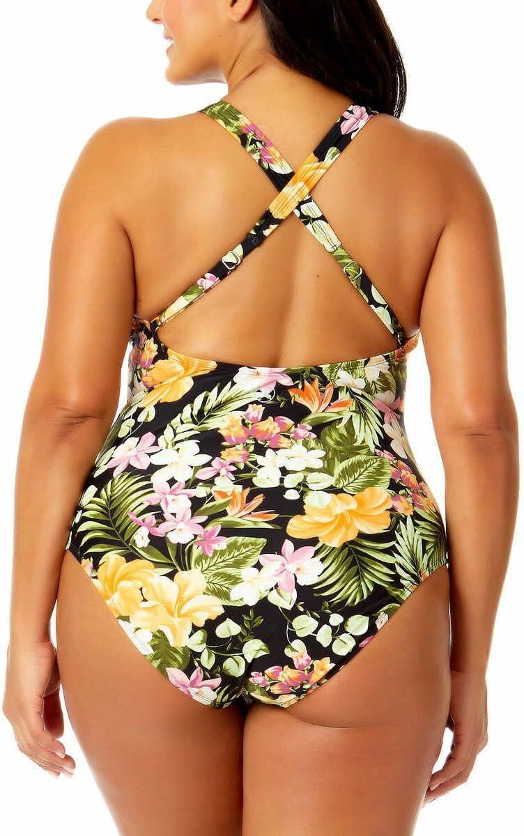 Hurley Womens's UPF 50+ Sun Protection Floral One Piece Swimsuit-xsmall