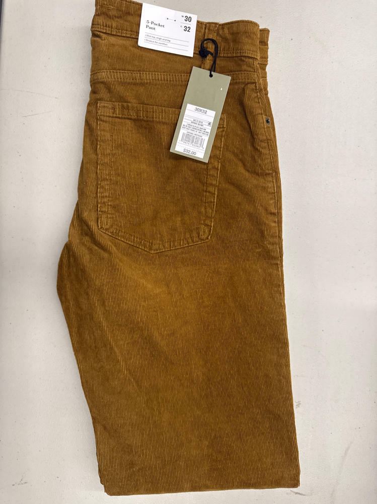 Goodfellow & Co Men's Slim Straight Corduroy 5-Pocket Pants - (US, Waist Inseam, 30, 32, Brown)