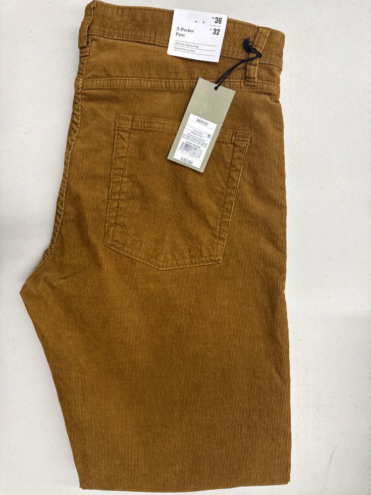 Goodfellow & Co Men's Slim Straight Corduroy 5-Pocket Pants - (US, Waist Inseam, 36, 32, Brown)