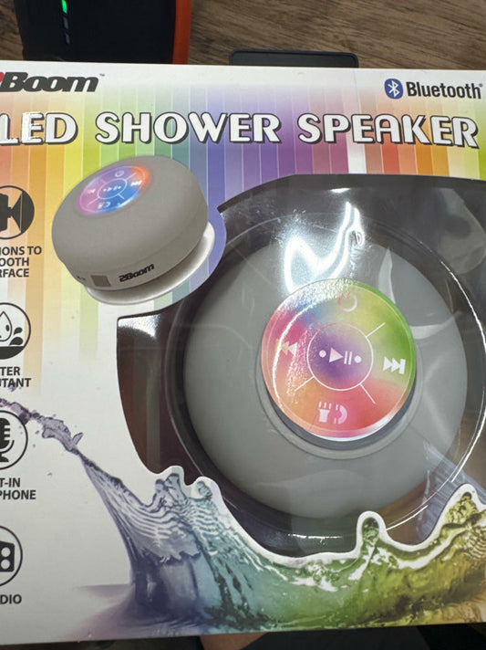2Boom Bluetooth LED Shower Speaker Gray