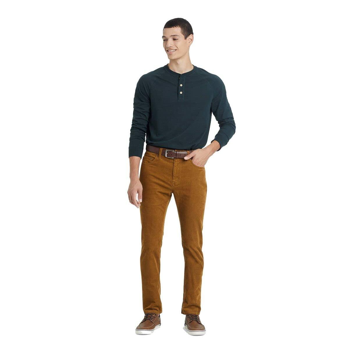 Goodfellow & Co Men's Slim Straight Corduroy 5-Pocket Pants - (US, Waist Inseam, 36, 32, Brown)