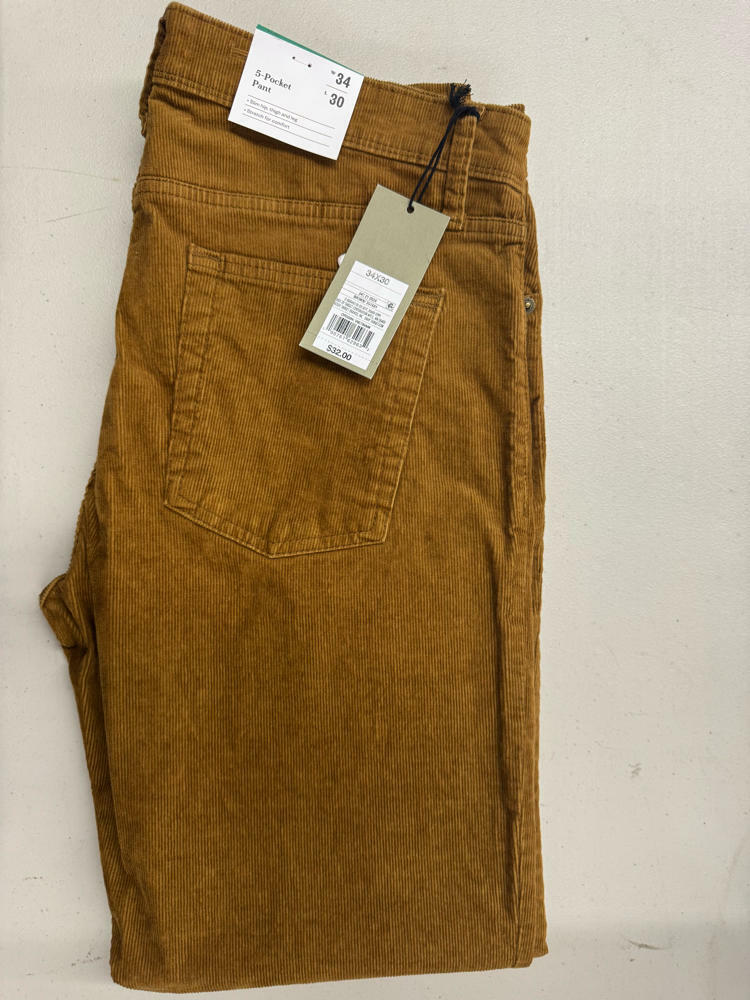 Goodfellow & Co Men's Slim Straight Corduroy 5-Pocket Pants - (US, Waist Inseam, 34, 30, Brown)