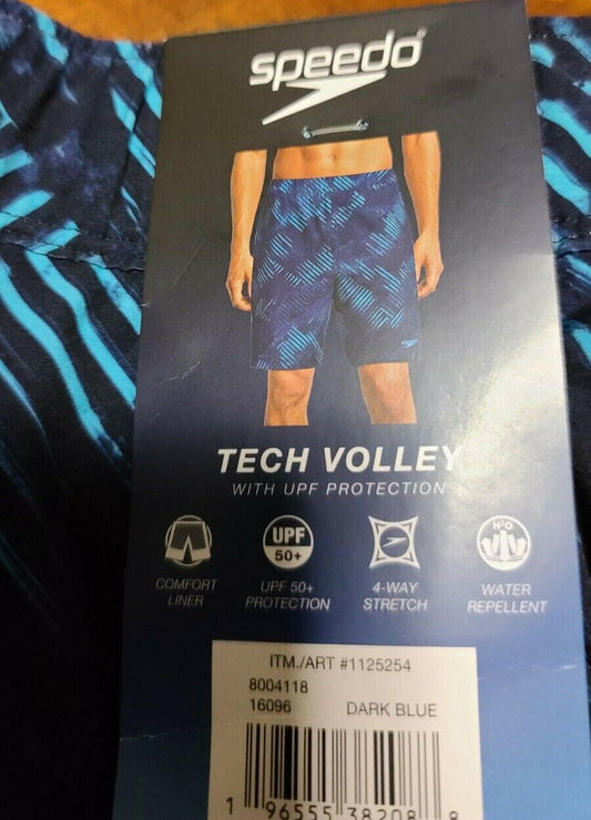 New Speedo Men's Hydro Tech Volley Swim Shorts Dark Blue Size XL (36/38)