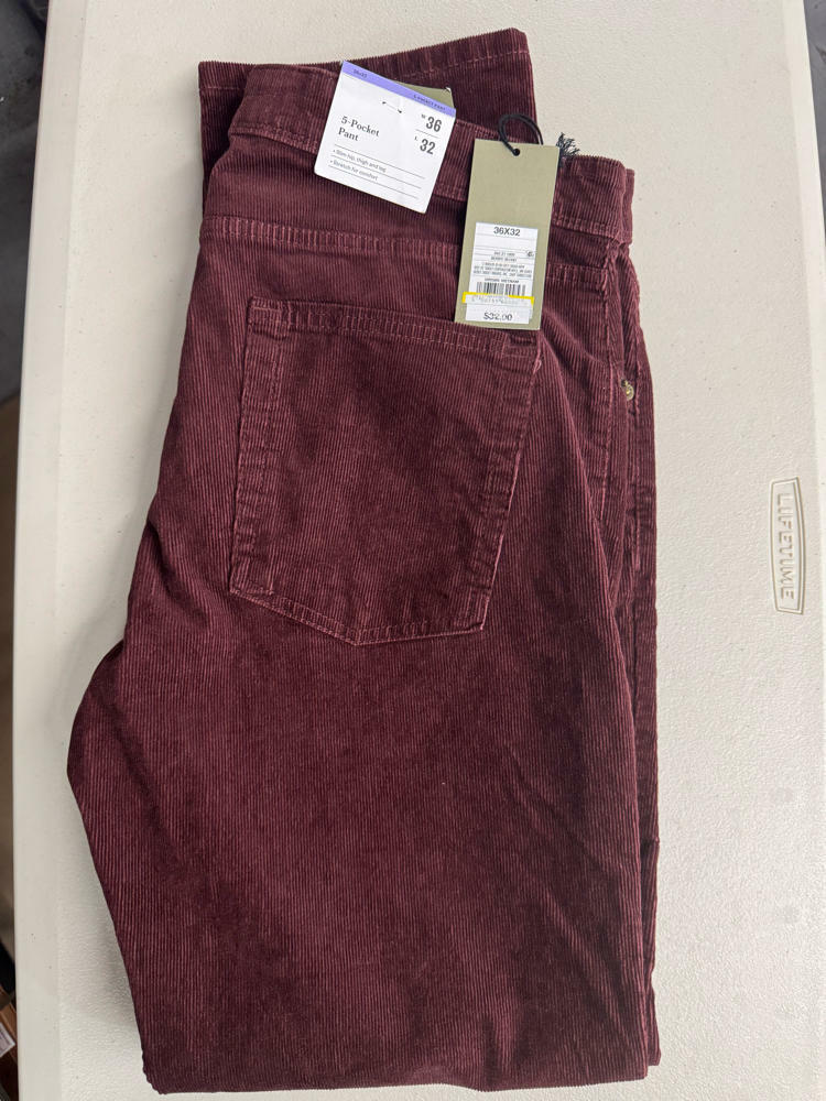 Goodfellow & Co Men's Slim Straight Corduroy 5-Pocket Pants - (US, Waist Inseam, 36, 32, Grape Purple)