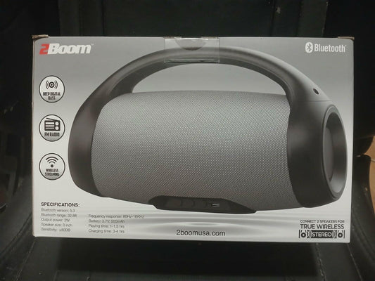 2Boom Pulse Wave Portable Wireless Speaker Grey Brand New!